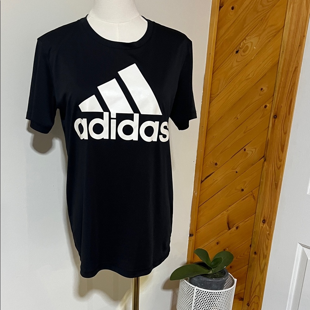 Adidas Black Tee with White Emblem